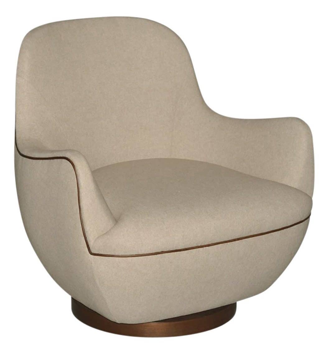 Currey and Company 7000-0572 Brene Walnut Swivel Armchair Felton Oatmeal Currey and Company 7000-0572 Brene Walnut Swivel Armchair Felton Oatmeal