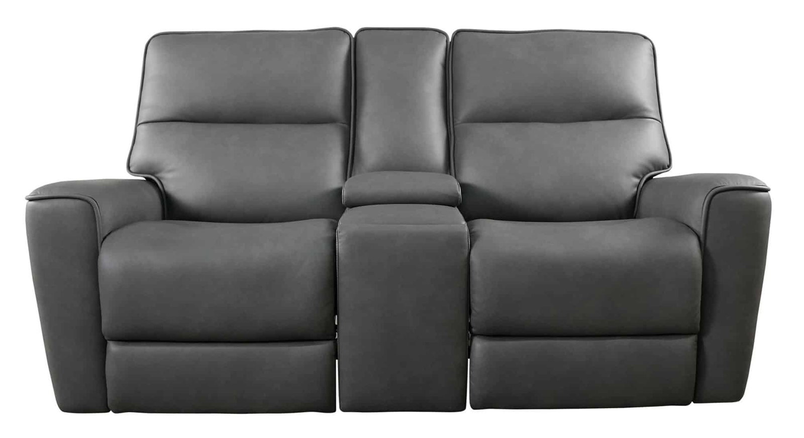 Bassett Club Level 3797-PC42G Kenneth Power Motion Loveseat Console Gunmetal Leather Bassett Club Level 3797-PC42G Kenneth Power Motion Loveseat Console Gunmetal Leather