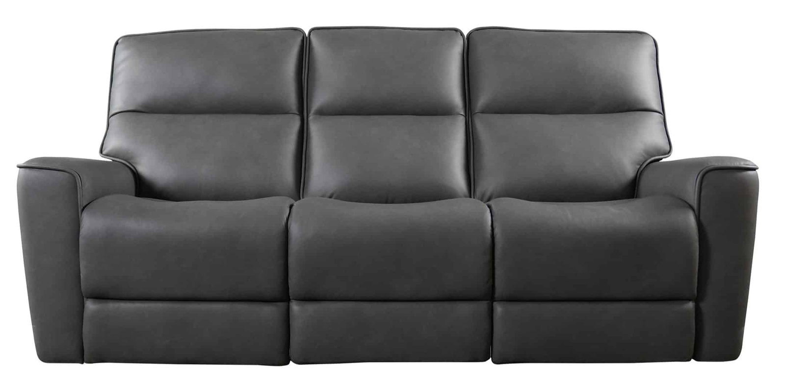 Bassett Club Level 3797-P62G Kenneth Power Motion Sofa Gunmetal Leather