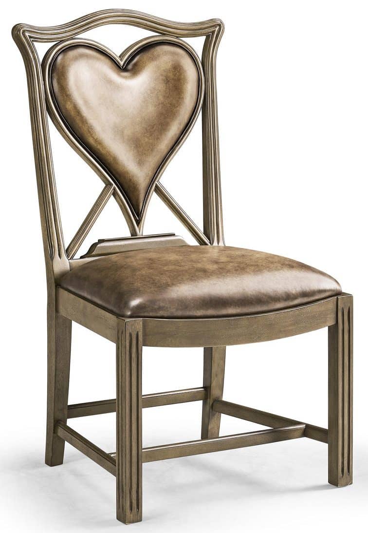 Jonathan Charles 493359-SC-MBL-L041 Playing Card Heart Side Chair