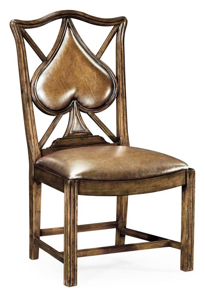 Jonathan Charles 493361-SC-MBL-L041 Playing Card Spade Side Chair Jonathan Charles 493361-SC-MBL-L041 Playing Card Spade Side Chair