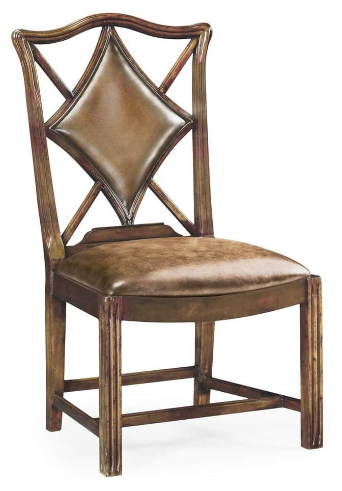 Jonathan Charles 493362-SC-MBL-L041 Playing Card Diamond Side Chair