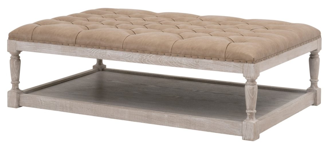Essentials For Living 6429UP-RCT.IVT-BT/NG Townsend Tufted Upholstered Rectangle Coffee Table