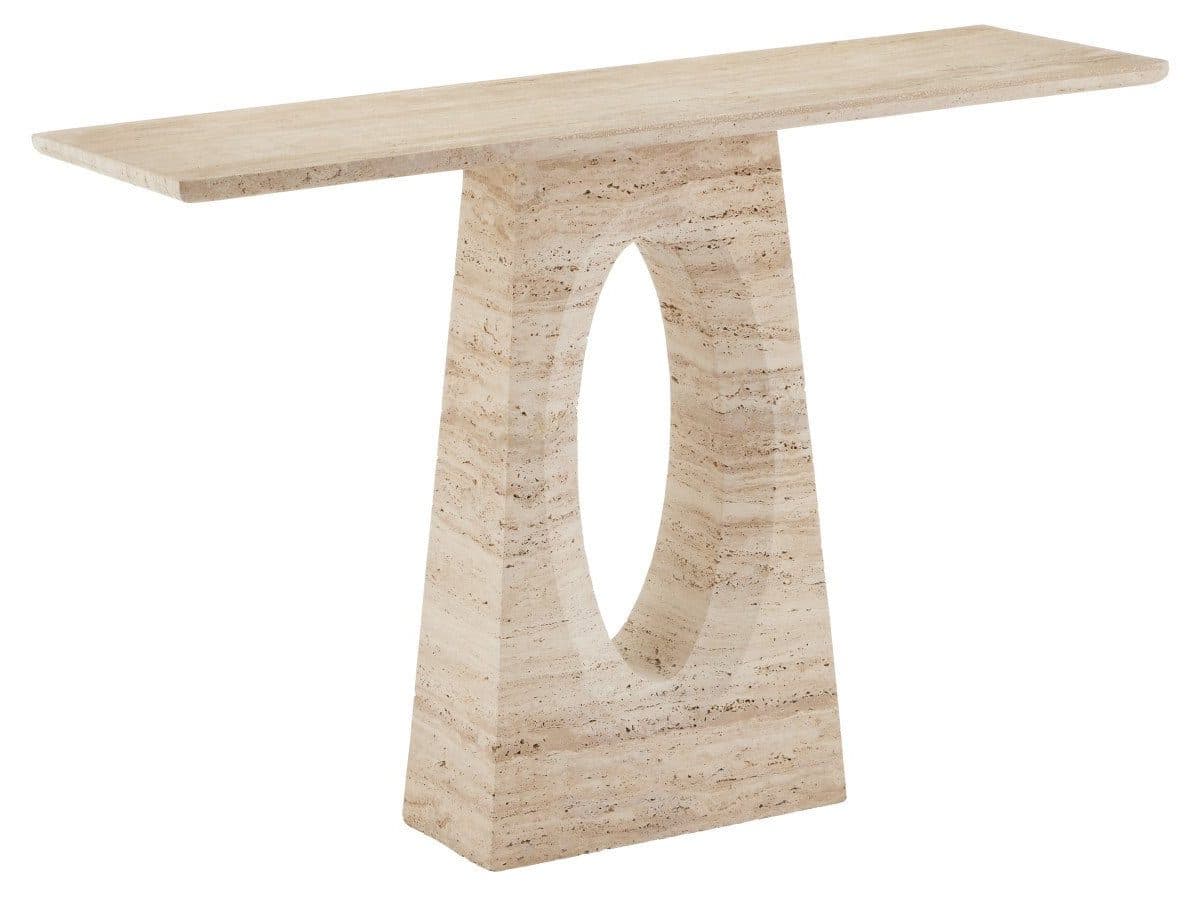 Currey and Company 3000-0286 Demi Travertine Console Table