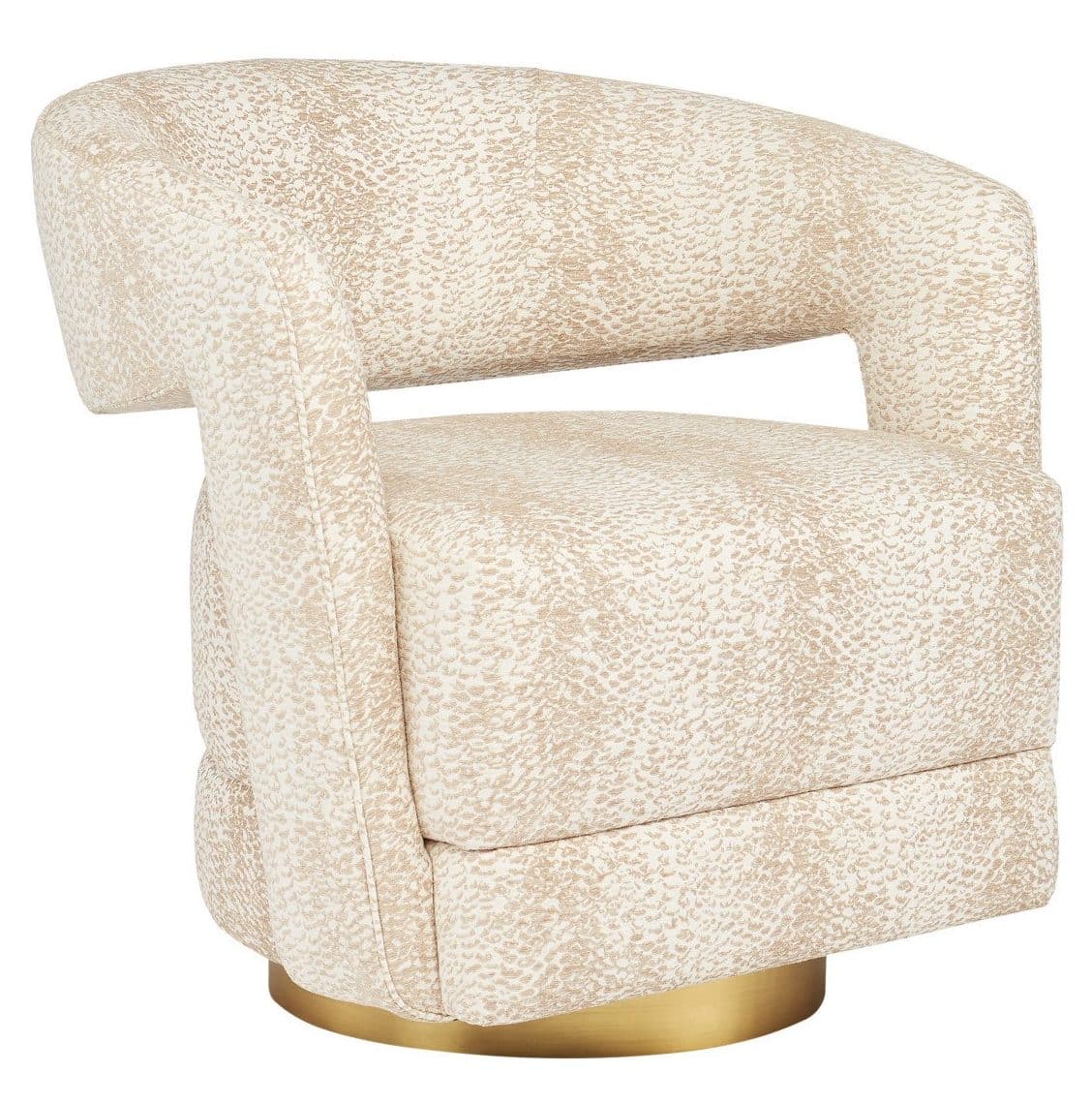 Currey and Company 7000-0562 Maren Swivel Armchair Wild Natural Instinct Natural