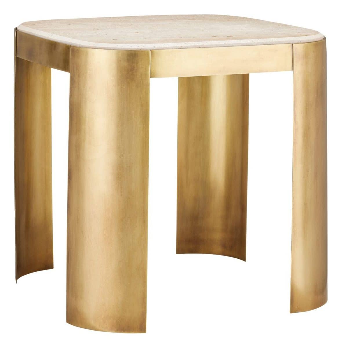 Currey and Company 4000-0161 Sev Travertine Accent Table