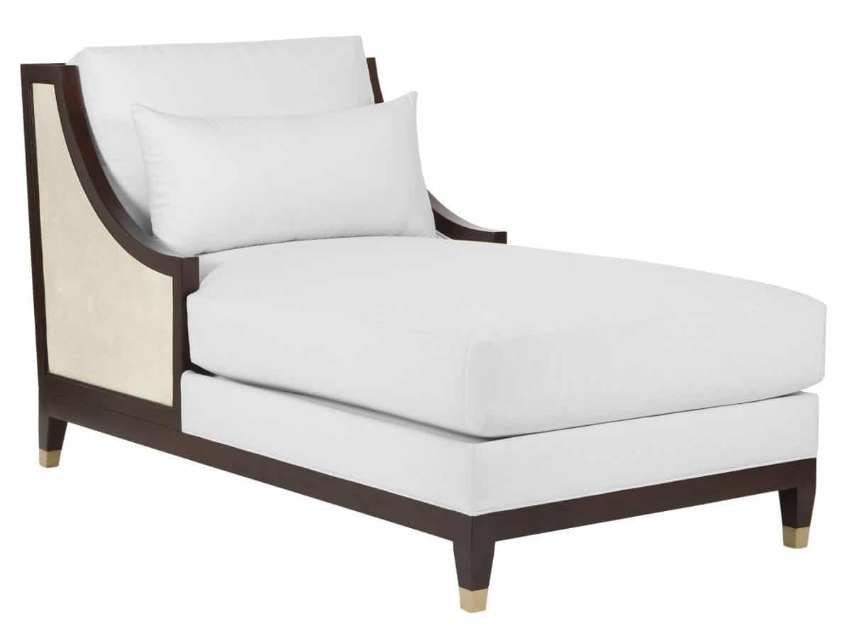 Currey and Company 7000-0441 Evie Walnut Chaise, Muslin