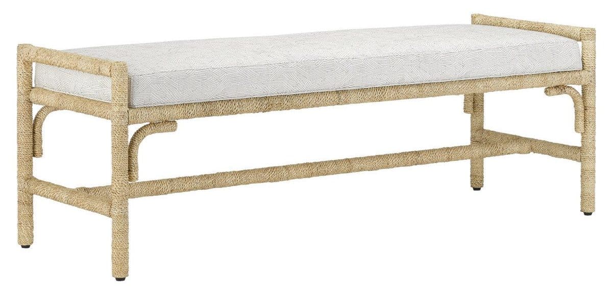 Currey and Company 7000-1172 Olisa Natural Bench Rowann Pearl