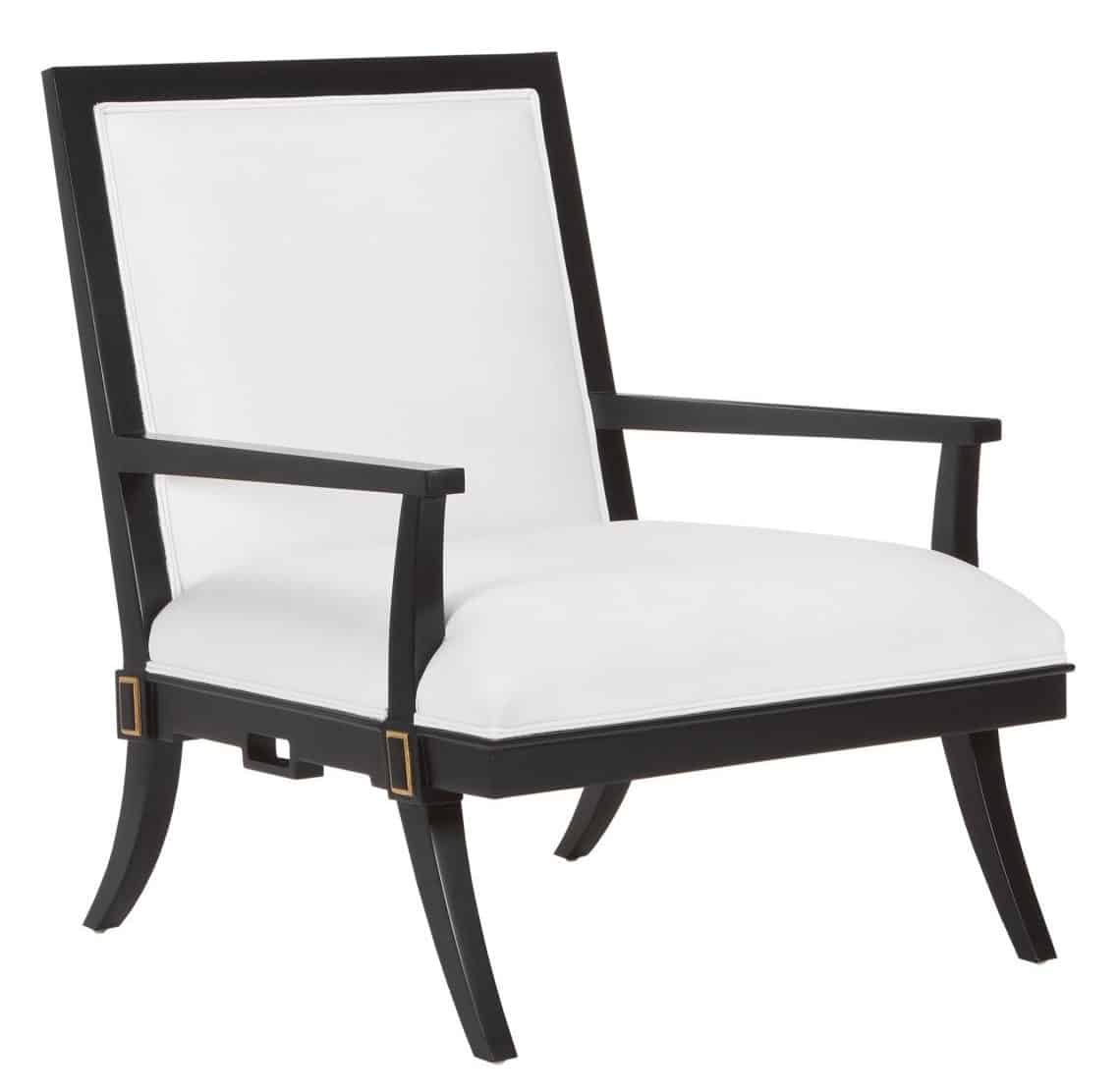 Currey and Company 7000-0471 Scarlett Black Armchair Muslin