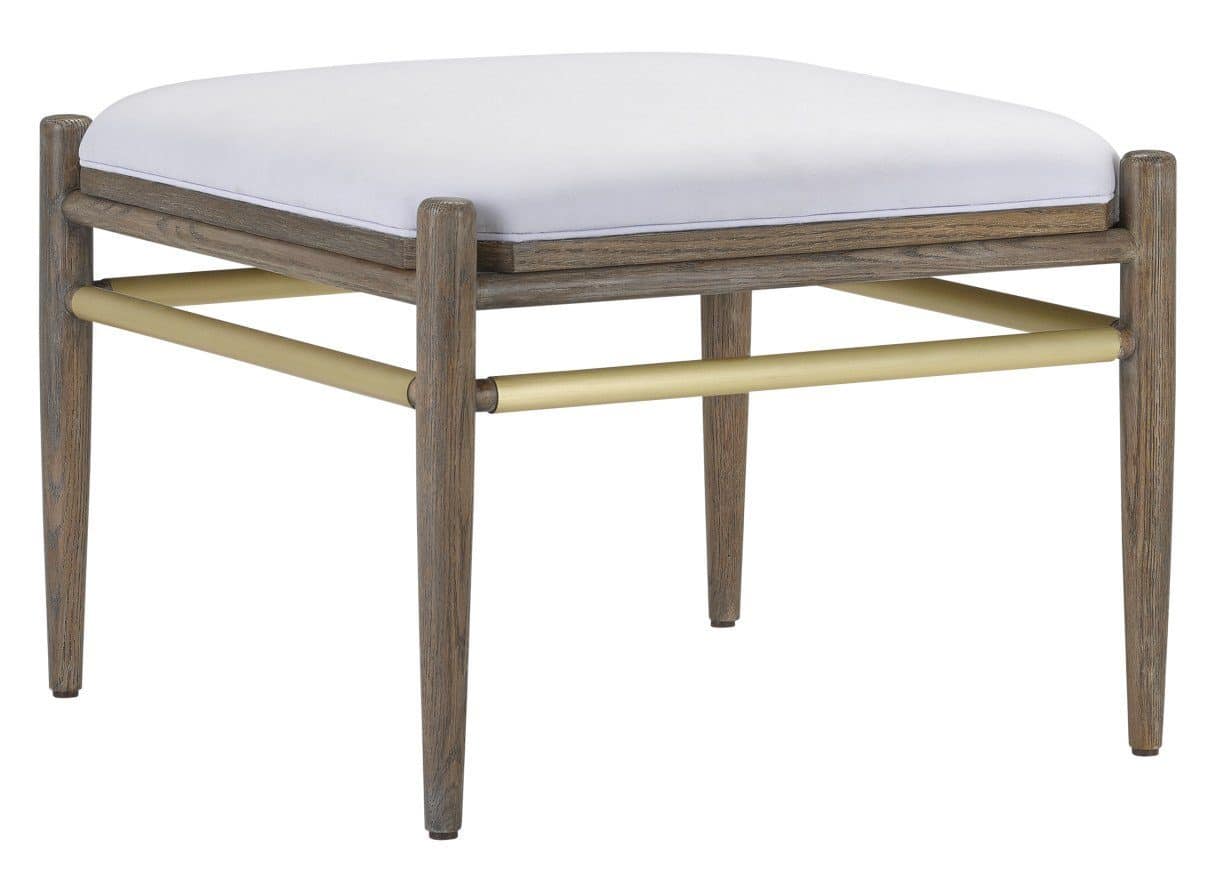 Currey and Company 7000-0281 Visby Light Pepper Ottoman Muslin