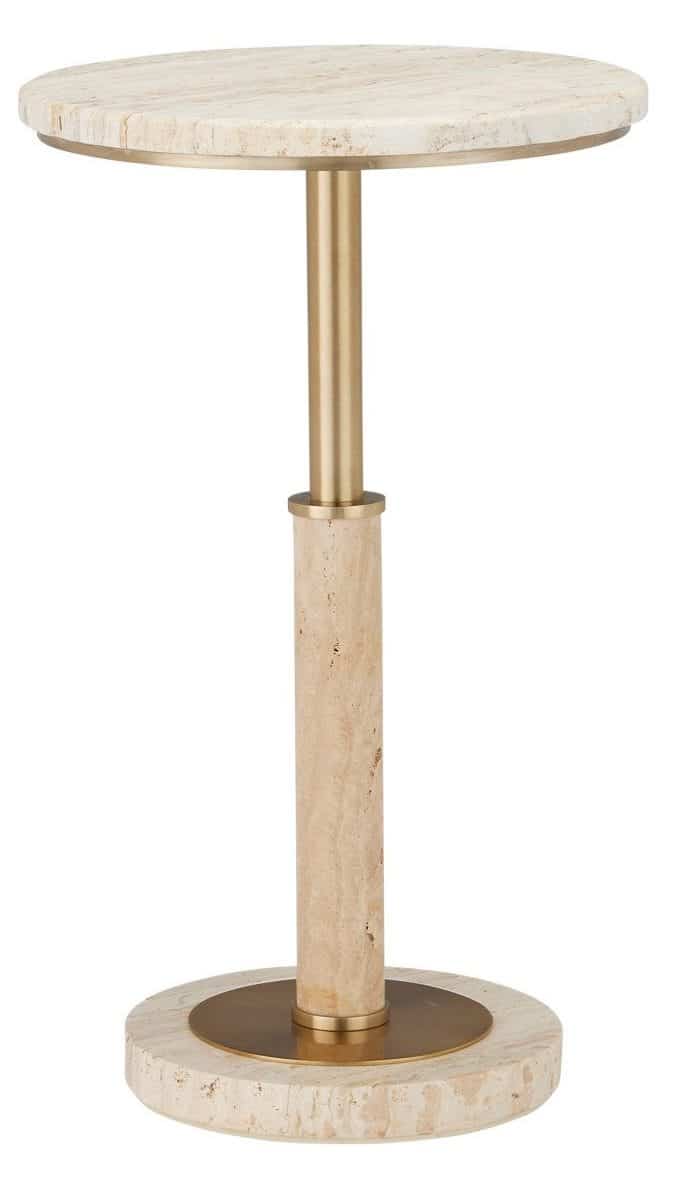 Currey and Company 4000-0183 Miles Travertine Accent Table