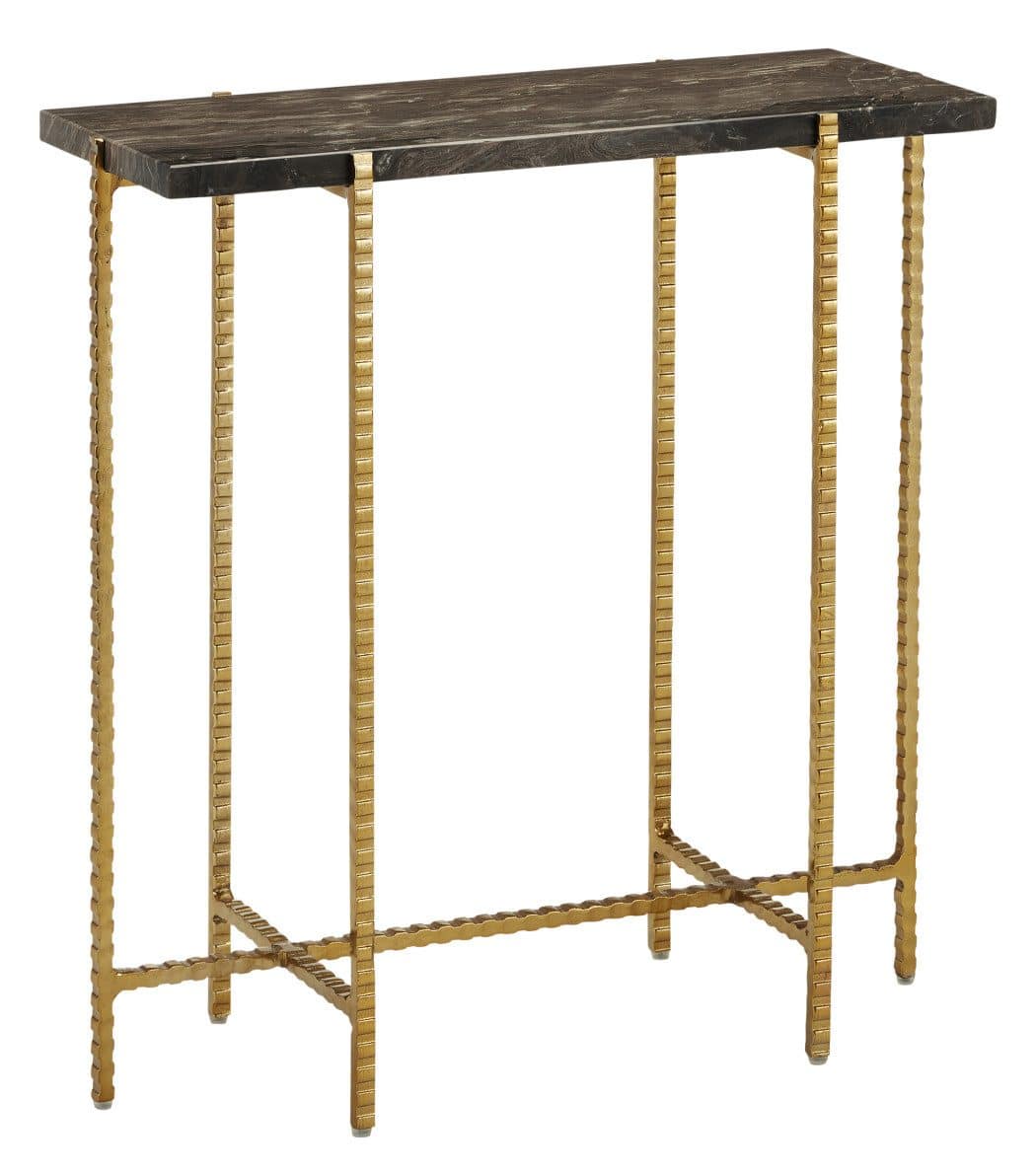 Currey and Company 4000-0172 Flying Marble Gold Side Table