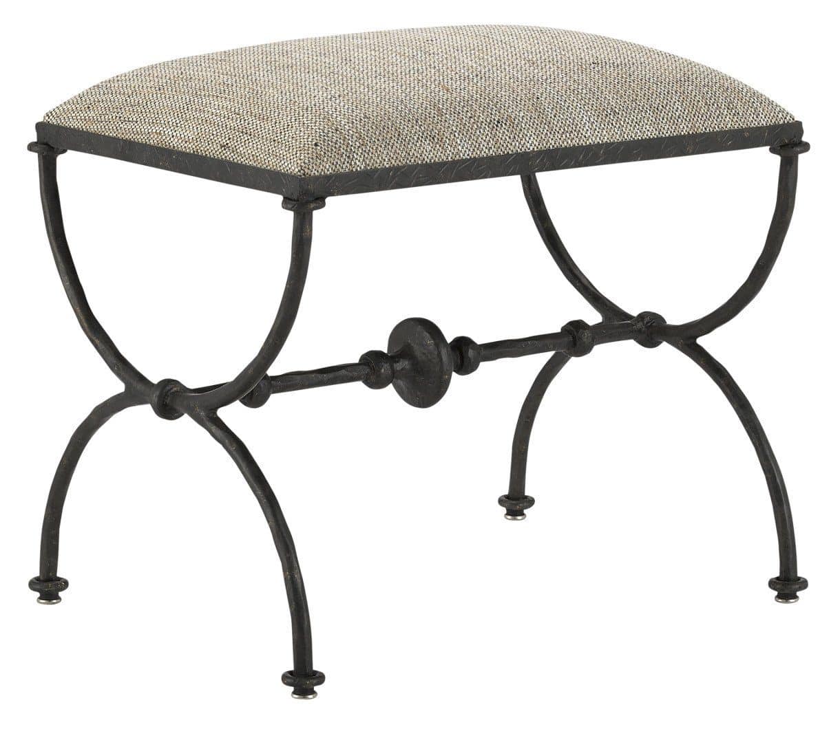 Currey and Company 7000-0992 Agora Bronze Ottoman Calcutta Peppercorn