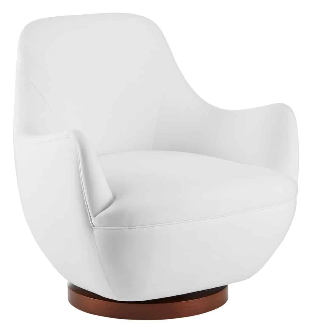 Currey and Company 7000-0571 Brene Walnut Swivel Armchair Muslin Currey and Company 7000-0571 Brene Walnut Swivel Armchair Muslin