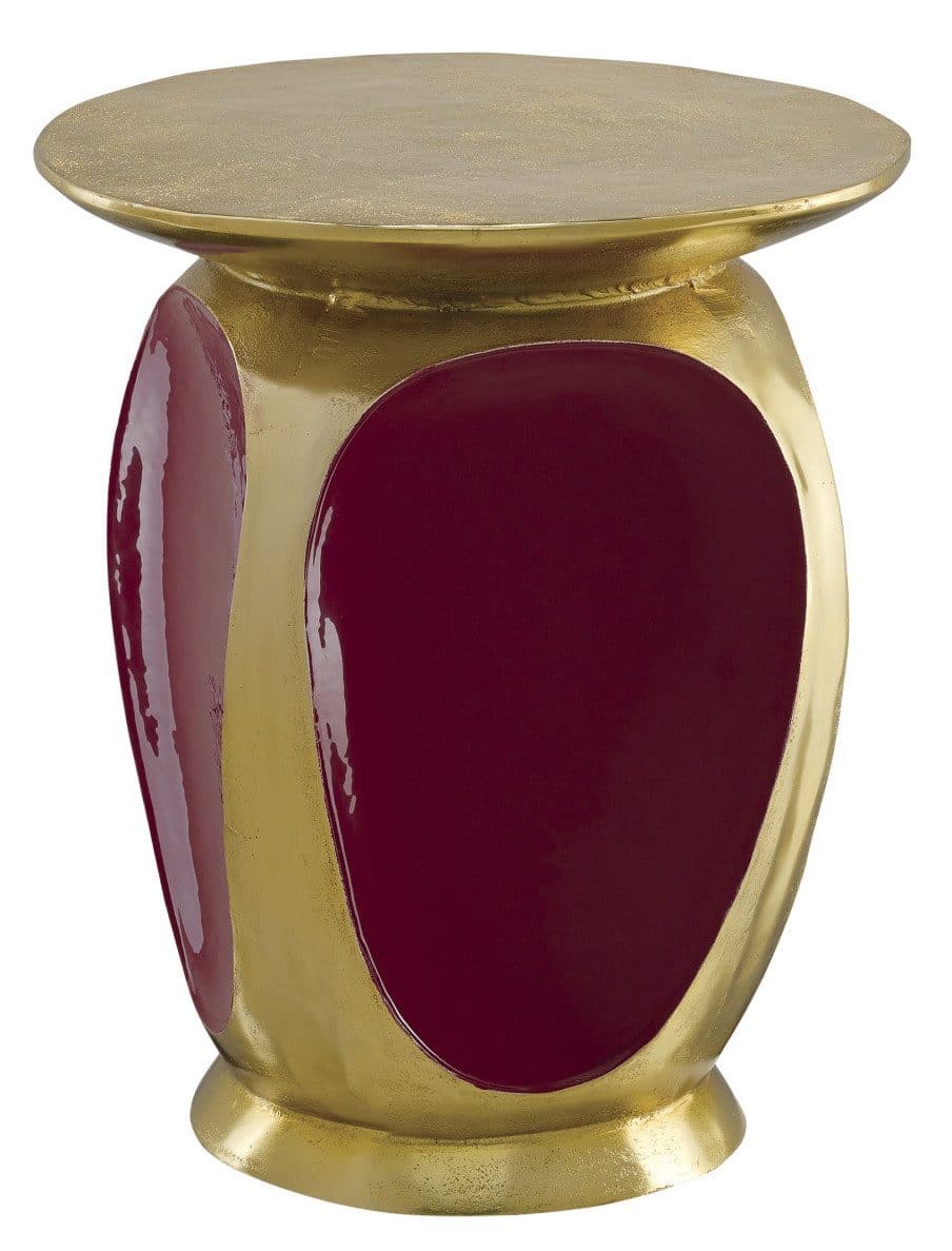 Currey and Company 4000-0057 Malmo Red & Gold Accent Table Currey and Company 4000-0057 Malmo Red & Gold Accent Table