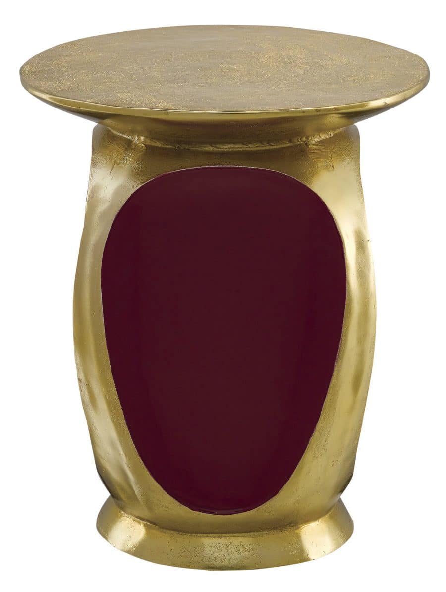 Currey and Company 4000-0057 Malmo Red & Gold Accent Table Currey and Company 4000-0057 Malmo Red & Gold Accent Table