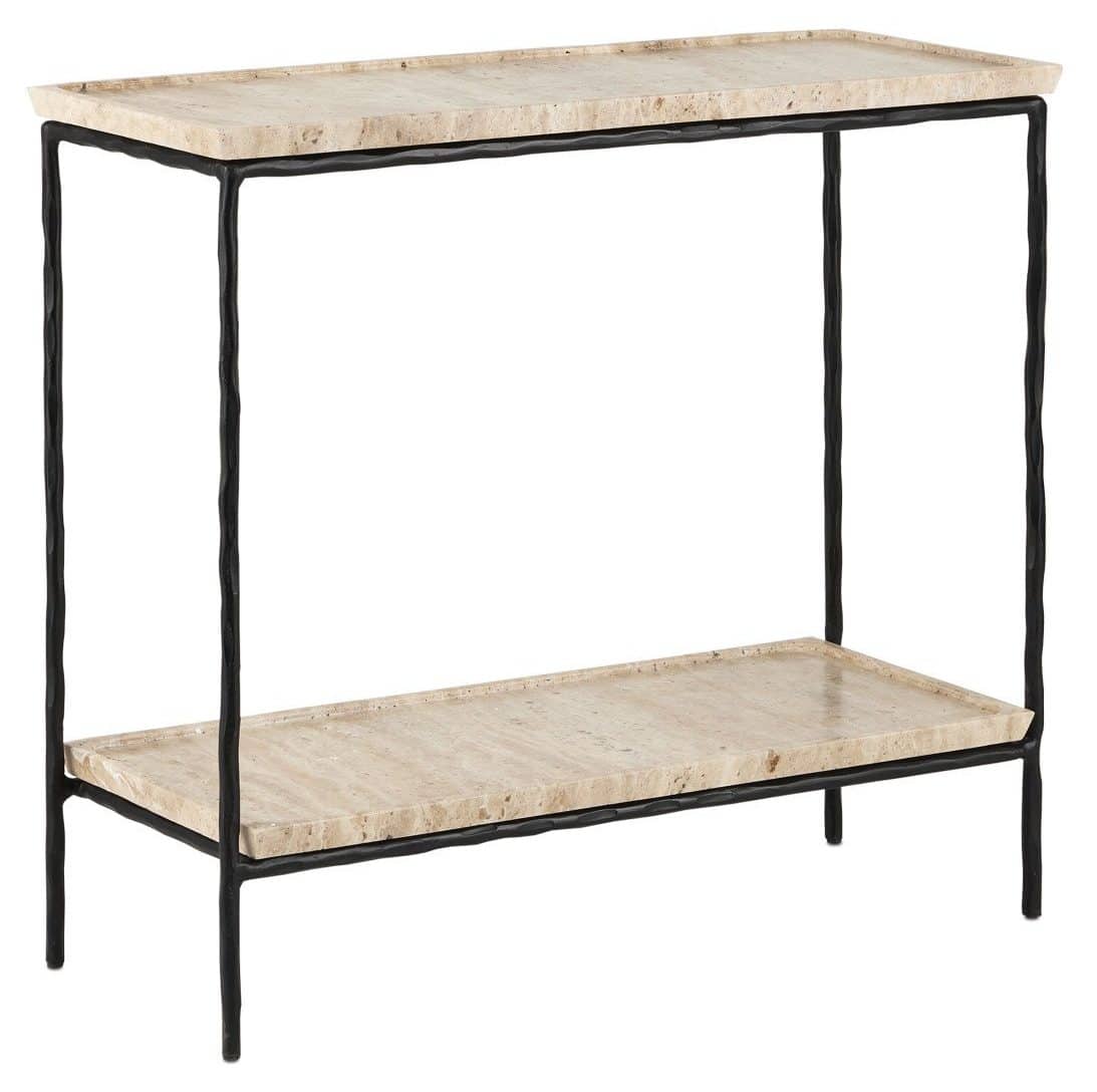 Currey and Company 4000-0136 Boyles Travertine Side Table