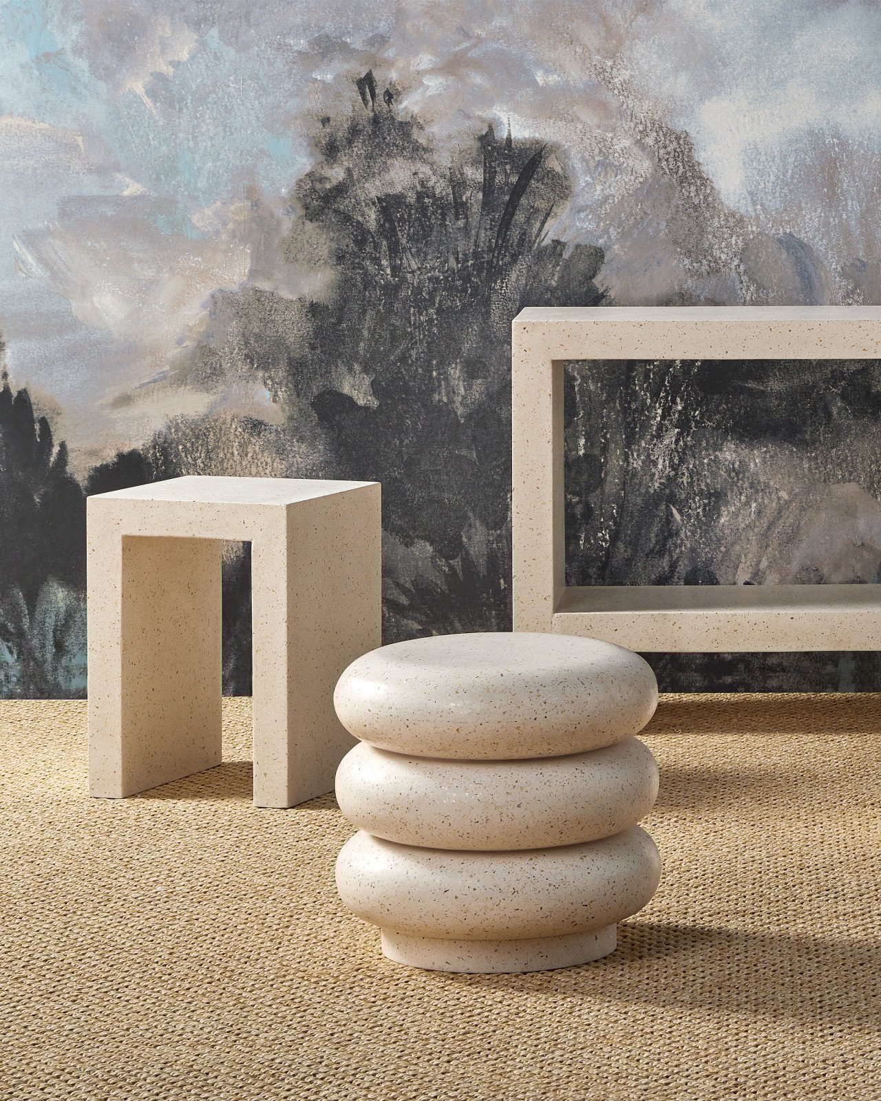 Currey and Company 2000-0041 Carson Ivory Terrazzo Accent Table Currey and Company 2000-0041 Carson Ivory Terrazzo Accent Table