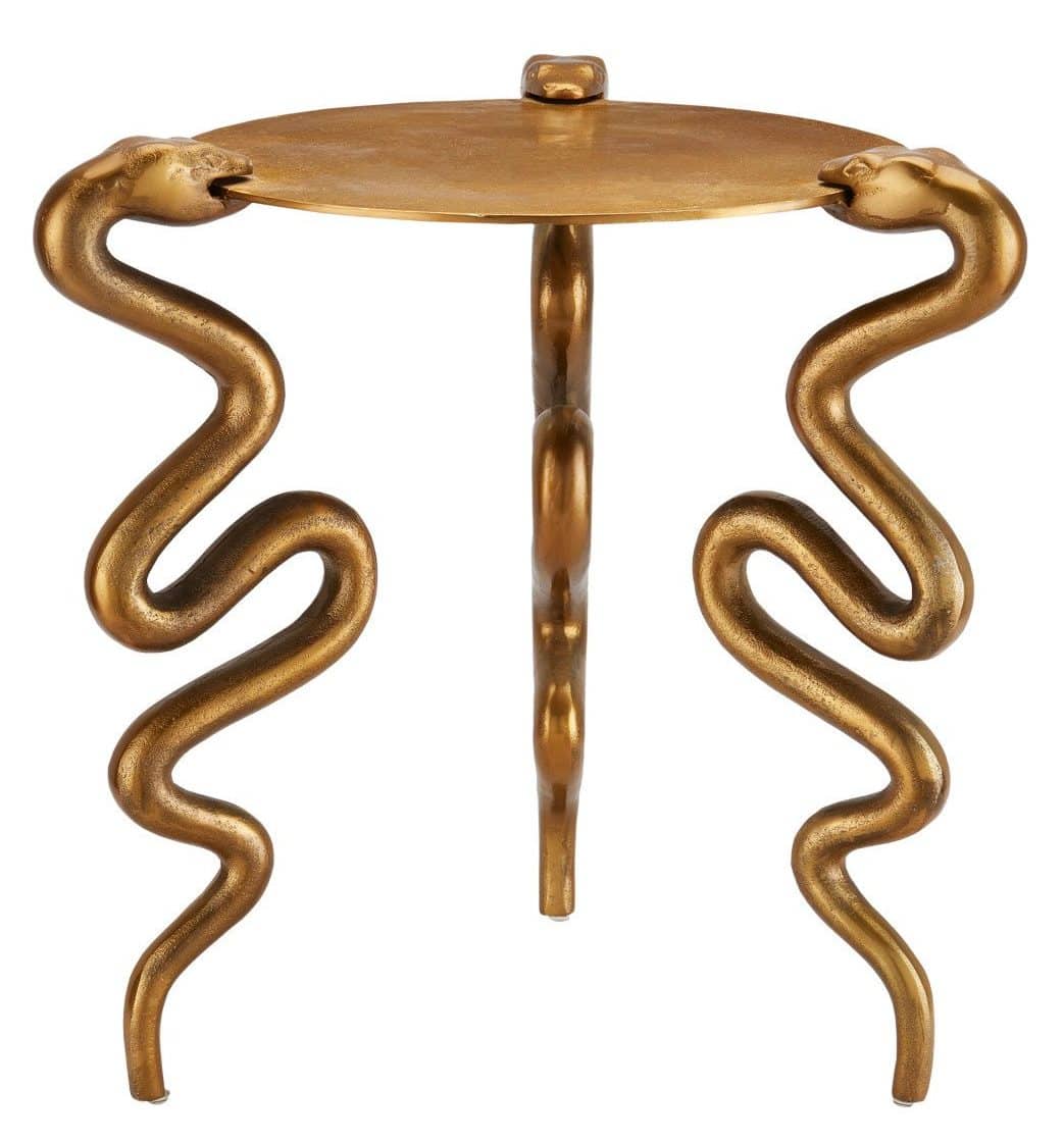 Currey and Company 4000-0140 Serpent Brass Accent Table