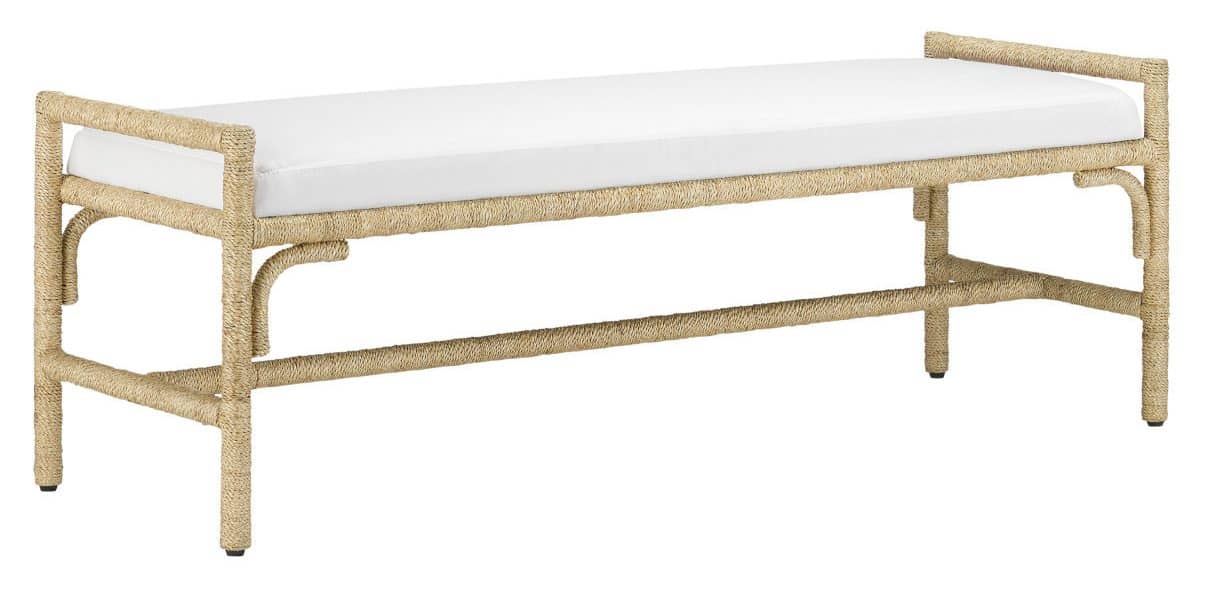 Currey and Company 7000-1171 Olisa Natural Bench Muslin Currey and Company 7000-1171 Olisa Natural Bench Muslin