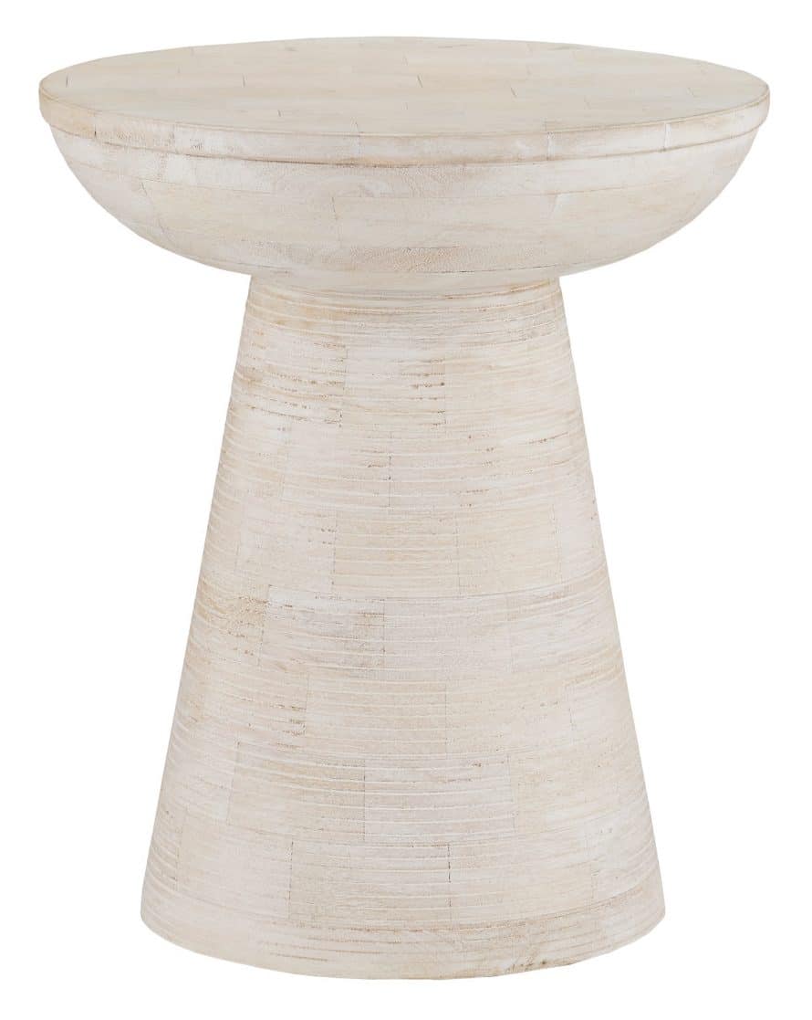 Currey and Company 3000-0236 Gati Whitewash Accent Table Currey and Company 3000-0236 Gati Whitewash Accent Table