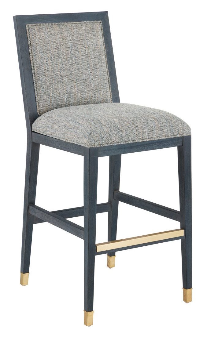 Currey and Company 7000-0922 Santos Vintage Navy Bar Stool Barrett Dusk