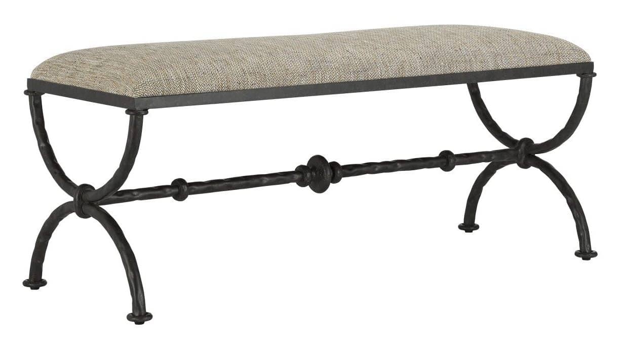 Currey and Company 7000-0802 Agora Bronze Bench Calcutta Peppercorn