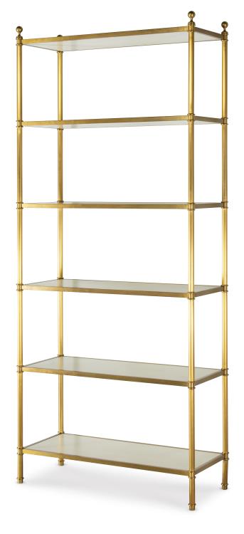 Highland House HH26-178-AS Harcourt Etagere with Faux Parchment Shelves