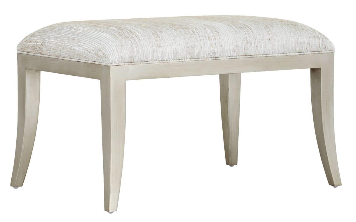 Currey and Company 7000-0652 Garson Silver Ottoman Fresh Files Linen