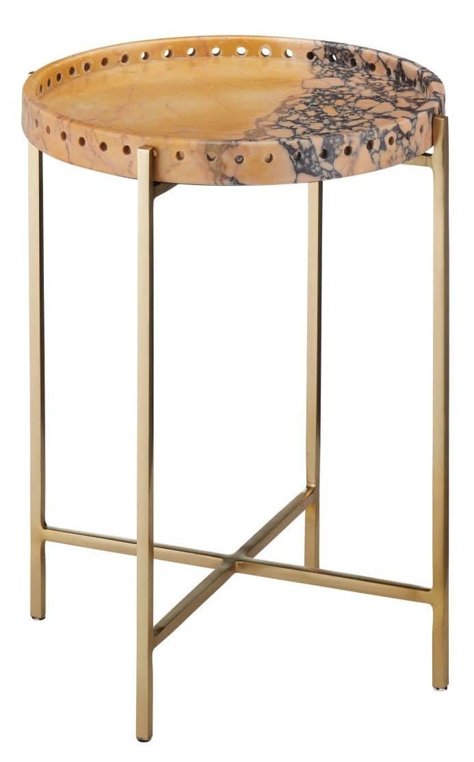 Currey and Company 4000-0211 Freya Purple Breccia Accent Table