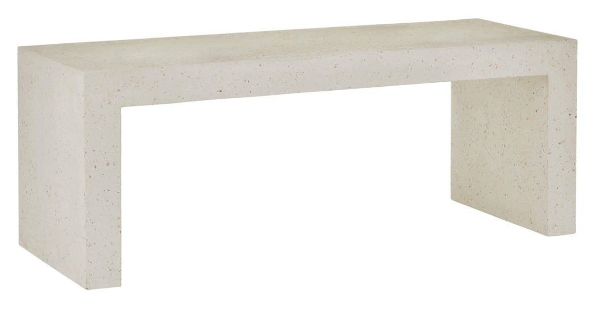 Currey and Company 2000-0040 Carson Ivory Terrazzo Bench