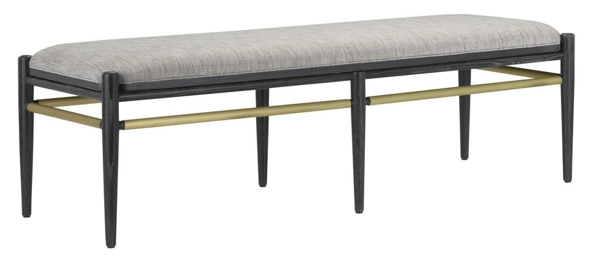 Currey and Company 7000-0312 Visby Black Bench Arita Smoke Currey and Company 7000-0312 Visby Black Bench Arita Smoke