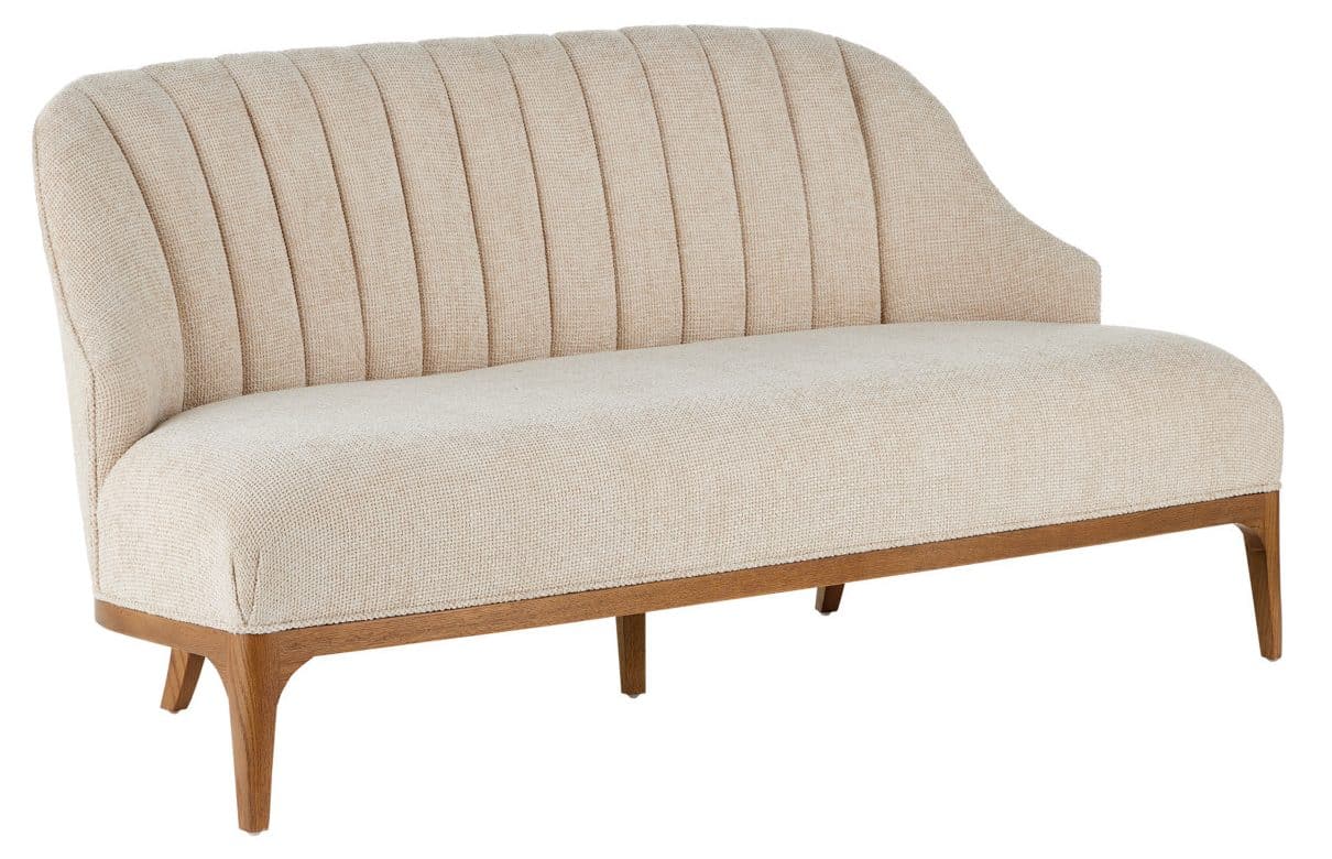 Currey and Company 7000-0772 Inga Settee Crhom Nona Oatmeal