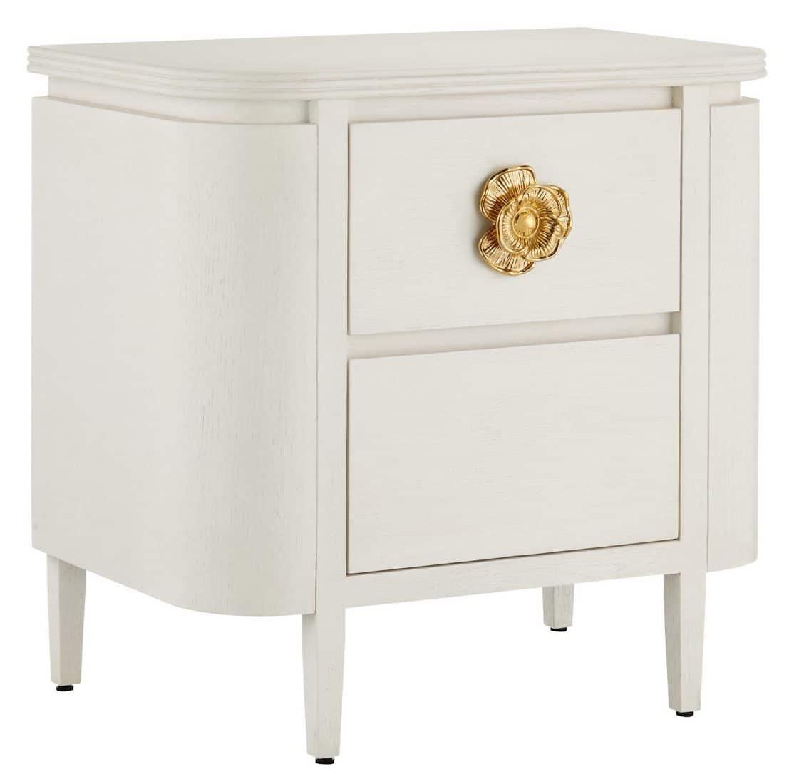 Currey and Company 3000-0279 Briallen White Nightstand