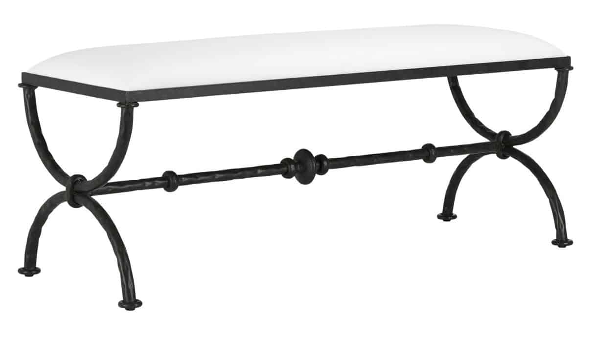 Currey and Company 7000-0801 Agora Bronze Bench Muslin