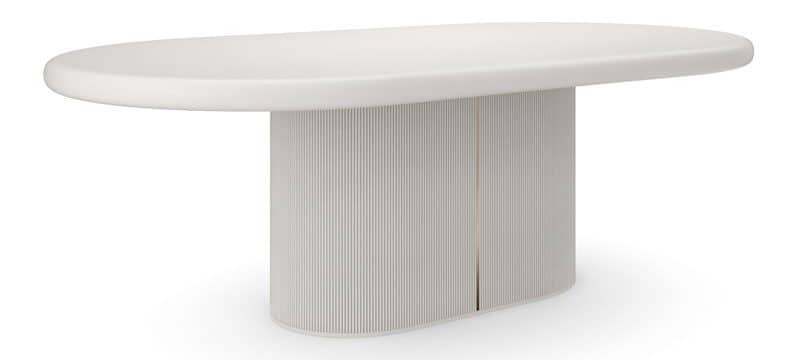 Caracole Furniture CLA-024-203 Love Dining Table Matte Pearl