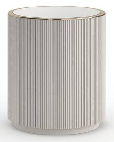 Caracole Furniture CLA-024-416 Love Round Side Table Matte Pearl