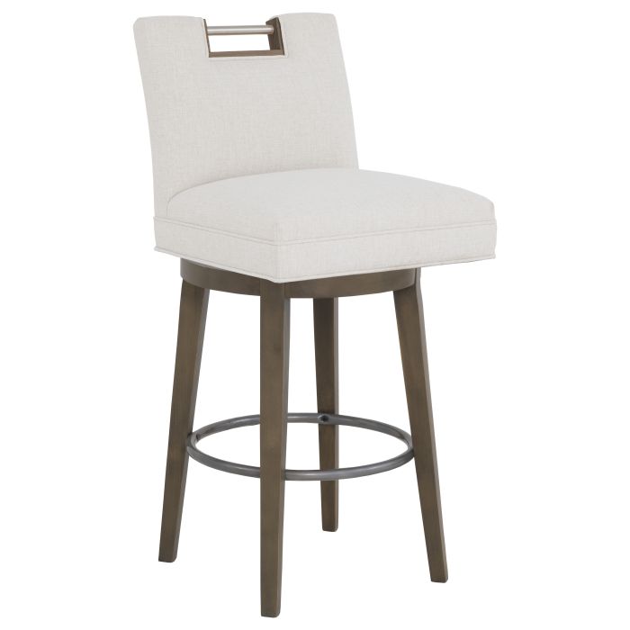 Fairfield 1260-08 Nickel Metal Pull Short Back Swivel Bar Stool
