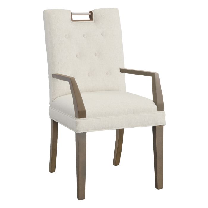 Fairfield 1262-04 Nickel Metal Pull Short Button Back Arm Chair