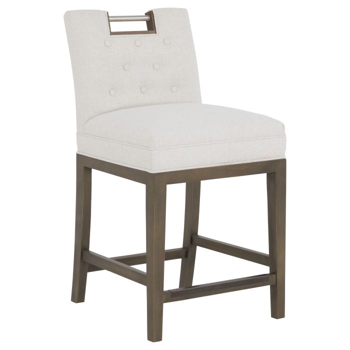 Fairfield 1262-C7 Nickel Metal Pull Short Button Back Counter Stool