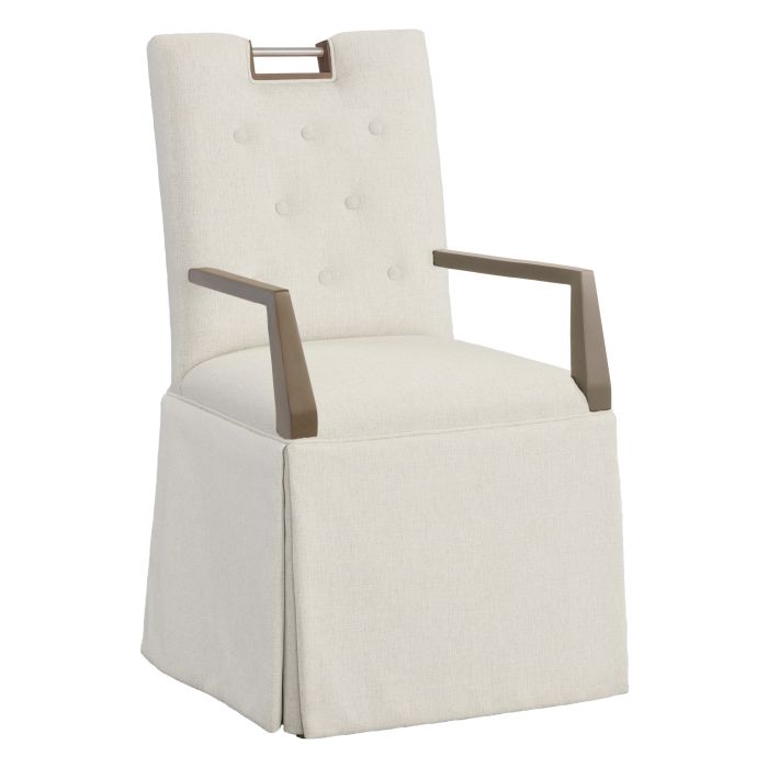 Fairfield 1263-04 Nickel Metal Pull Button Back Skirted Arm Chair