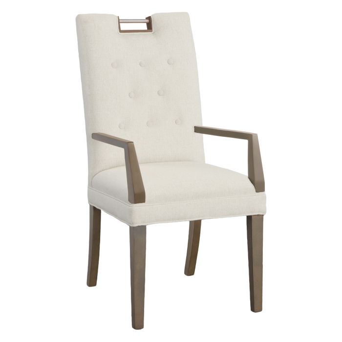 Fairfield 1266-04 Nickel Metal Pull Tall Button Back Arm Chair