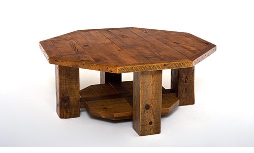 Green Gables Furniture 7208 Stony Brooke Octagon Coffee Table With Shelf