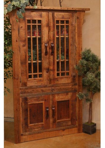 Green Gables Furniture 7755 Stony Brooke 4 Door Corner Cupboard With Glass Doors