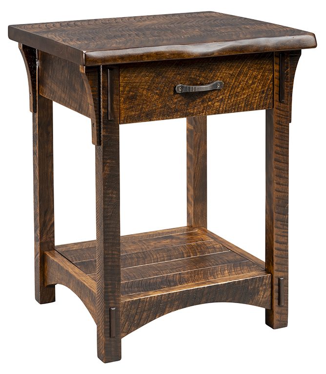 Green Gables Furniture Y4402 Montana Mission 1 Drawer Nightstand with Shelf