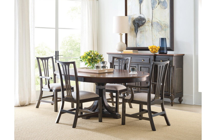 Kincaid Furniture 487-701BP Bromefield Round Dining Table Black Complete Kincaid Furniture 487-701BP Bromefield Round Dining Table Black Complete