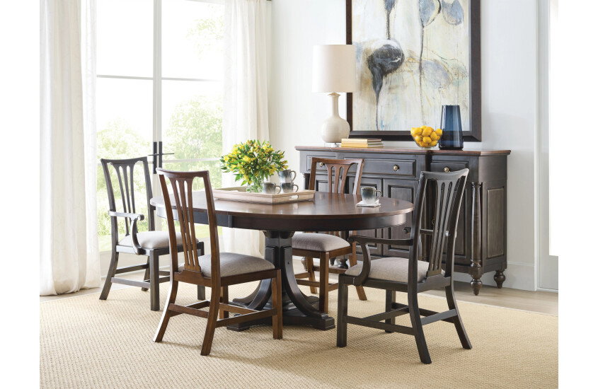 Kincaid Furniture 487-701BP Bromefield Round Dining Table Black Complete Kincaid Furniture 487-701BP Bromefield Round Dining Table Black Complete