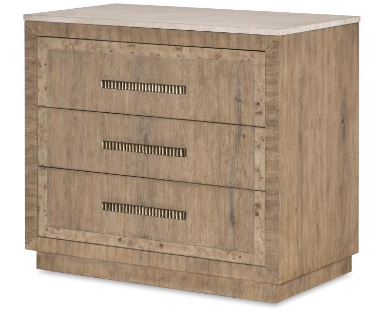Century Furniture CBA-223M-V1 Monterey Three Drawer Nightstand W/Travertine Hawthorne Light