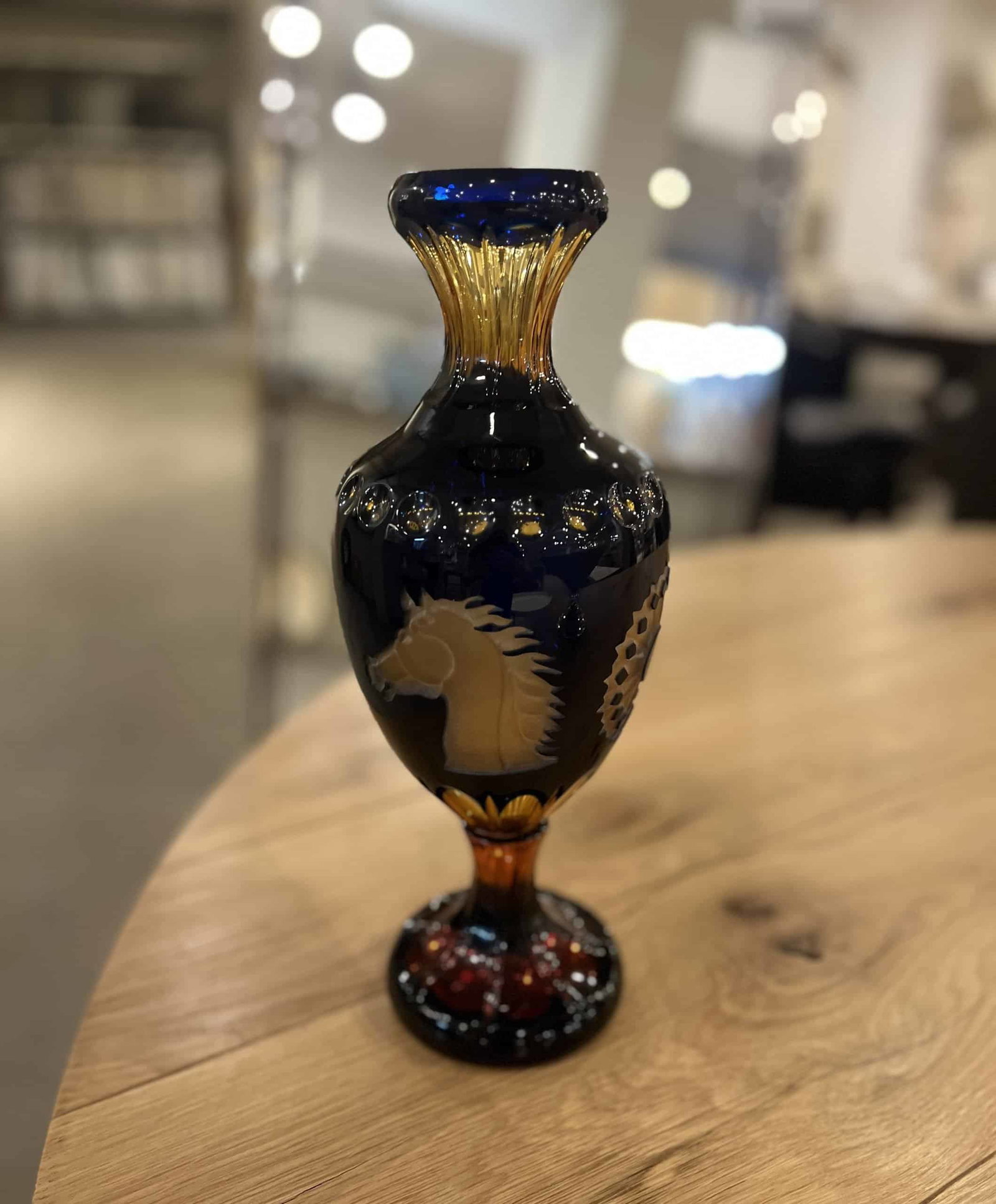 Maitland-Smith 8362-21/180 Amber & Blue Crystal Vase