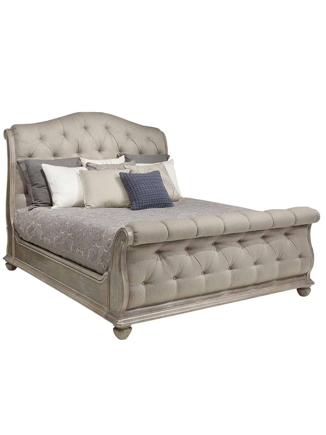 ART Furniture 251125-1303 Summer Creek Shoals Queen Upholstered Tufted Sleigh Bed
